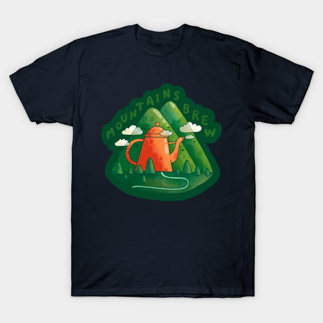 Mountains Brew T-Shirt by Tania Tania